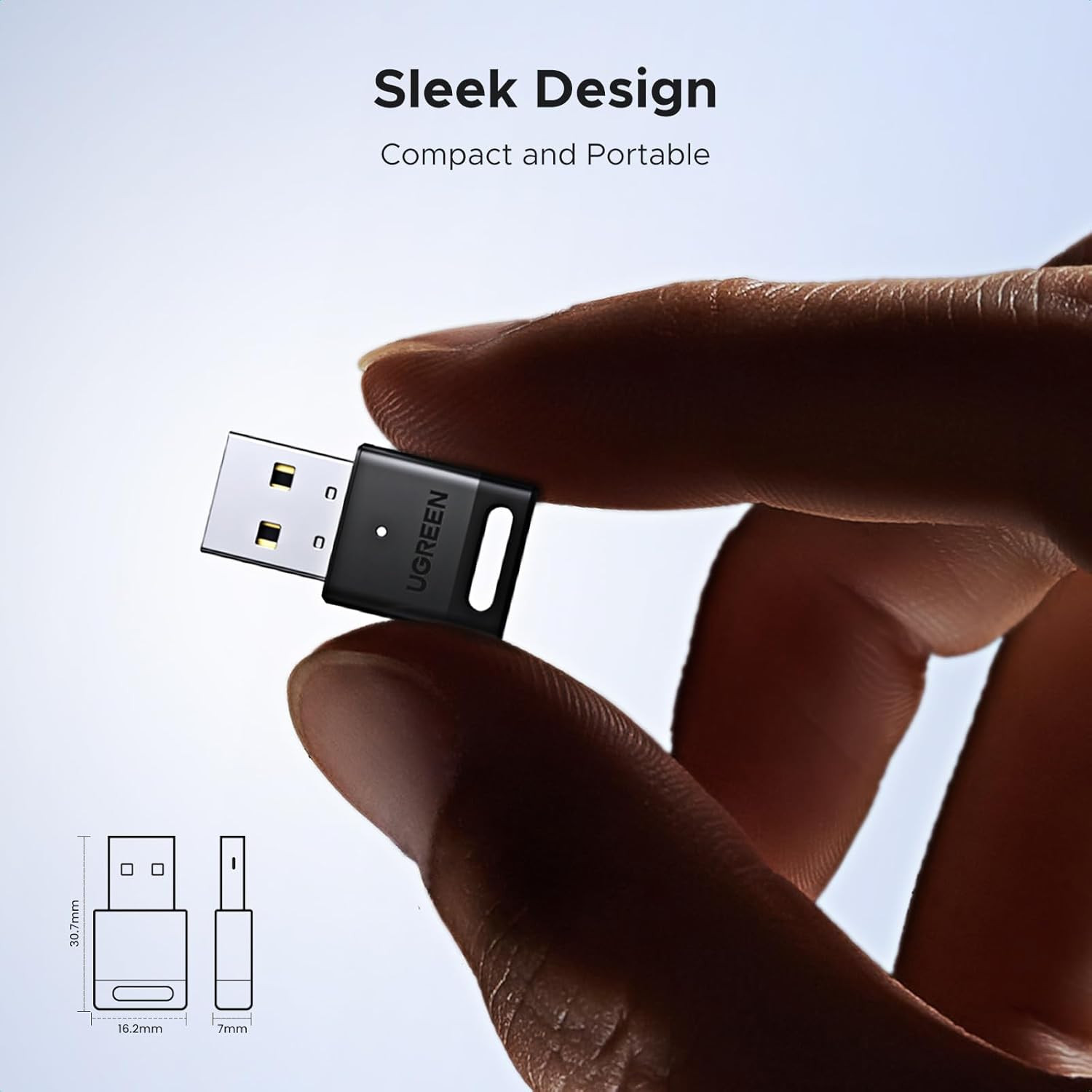 UGREEN USB Bluetooth Adapter for PC Bluetooth 5.4 Dongle Receiver EDR & BLE, Plu