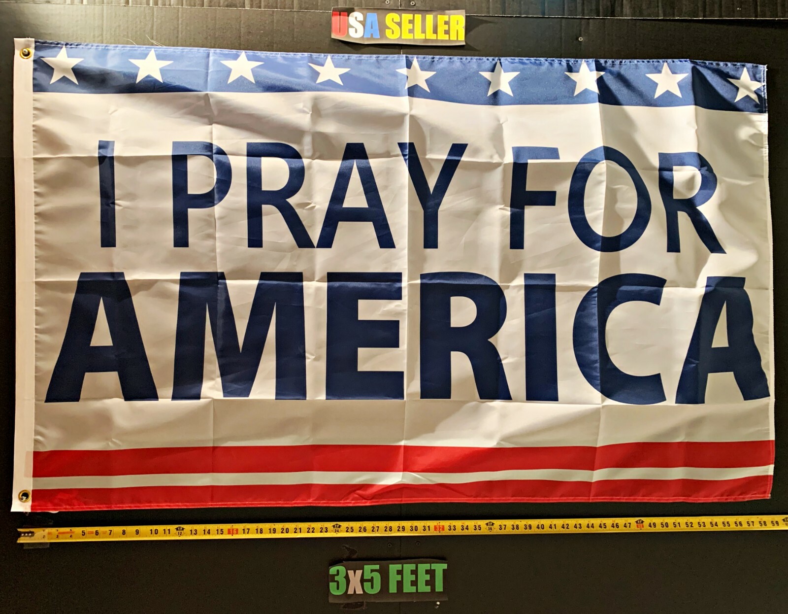Donald Trump Flag FREE USA SHIP Desantis I Pray For America Blue S USA Sign 3x5'