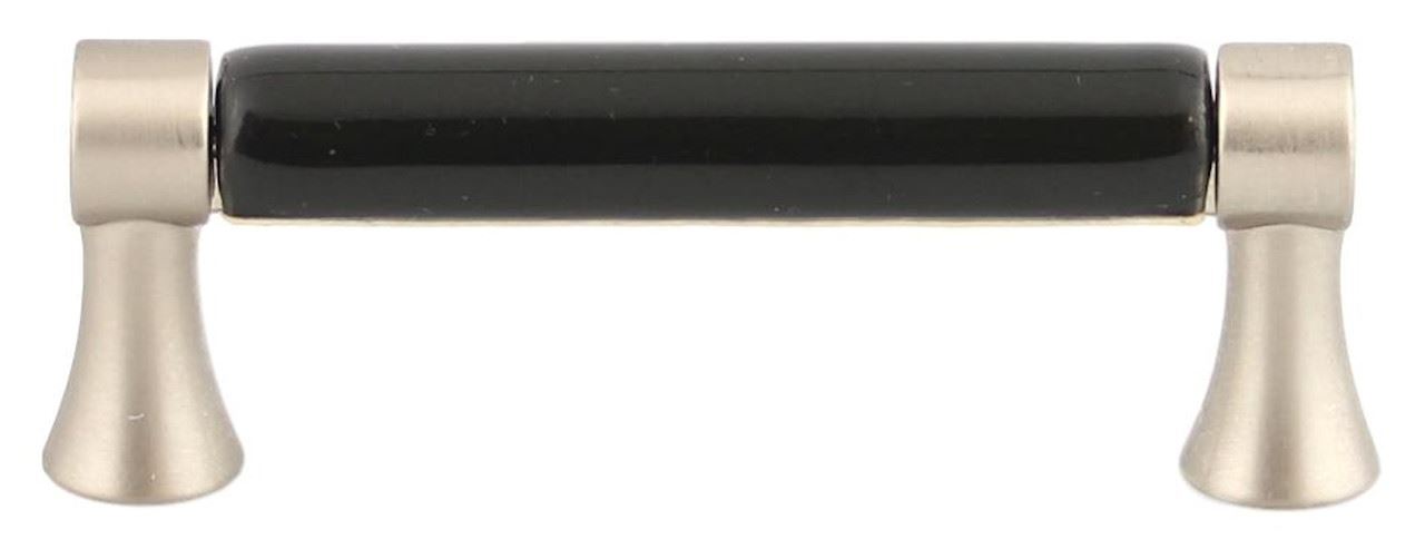 3" Black Ceramic Center Pull Brushed Pewter
