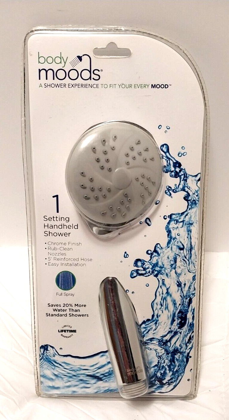 Body Moods Handheld Shower Head - 1 Spray Setting - New!