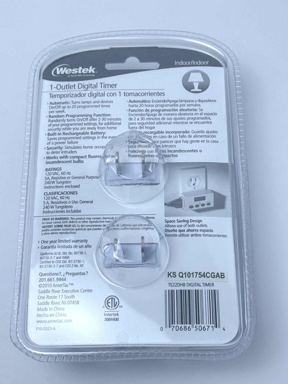 4 Westek Digital Outlets Timer Indoor Use TE22DHB NIP (2) Open (2)