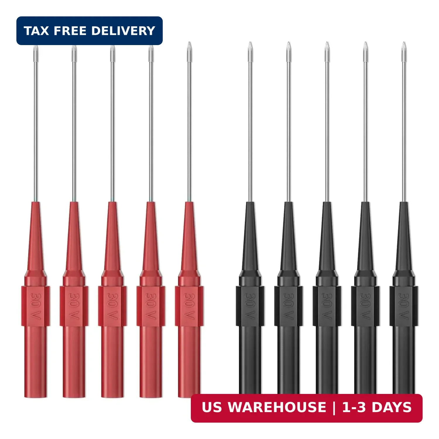 10PCS Back Probe Kit with 4mm Banana Socket (0.7mm Needle) | Non-Destructive Wir