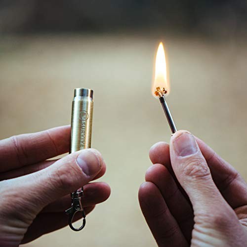 Permanent Match Bullet Metal Keychain Fire Starter Lighter | Quick Clip