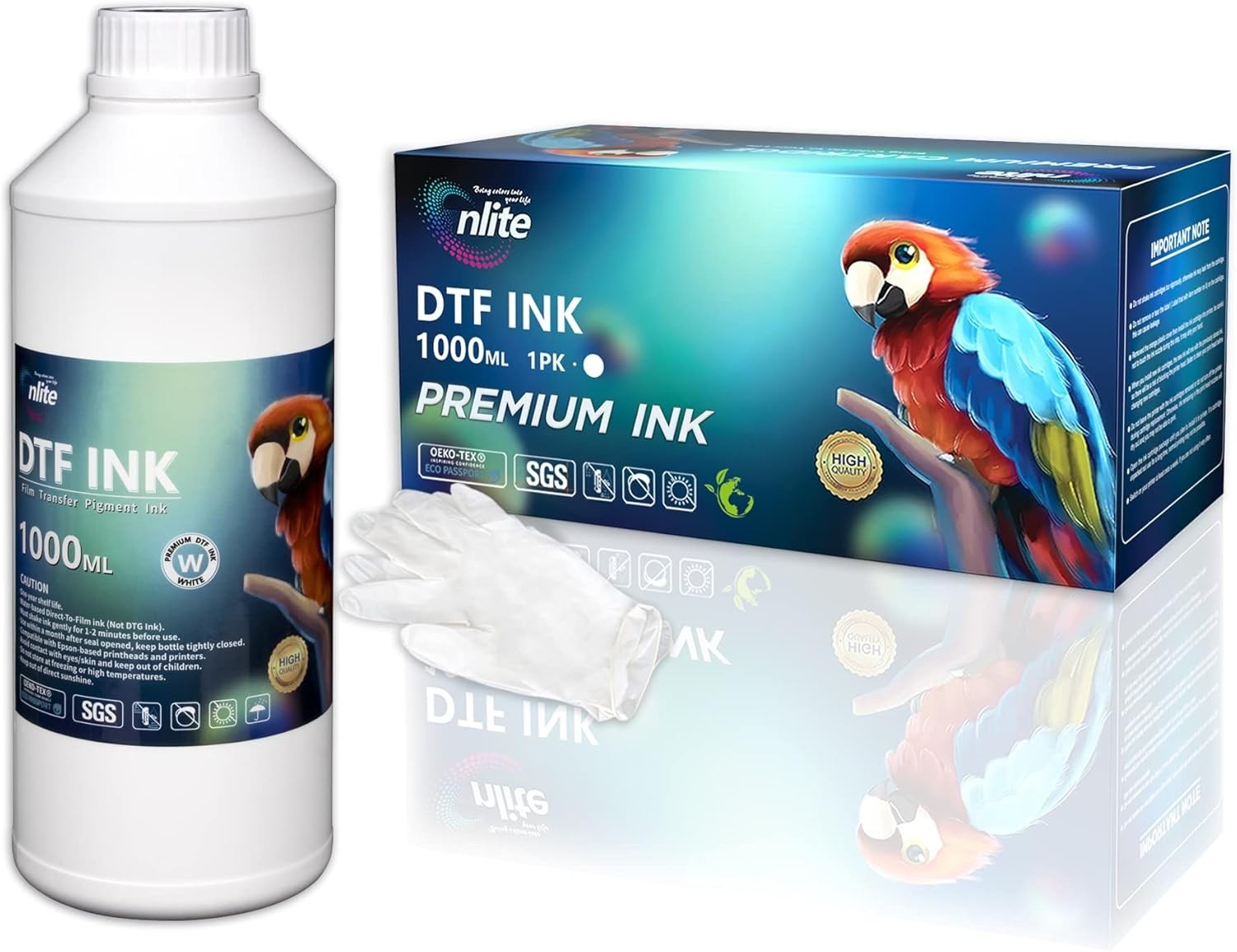 DTF White Ink, Ink Fluency, Vivid Patterns, 33.8oz