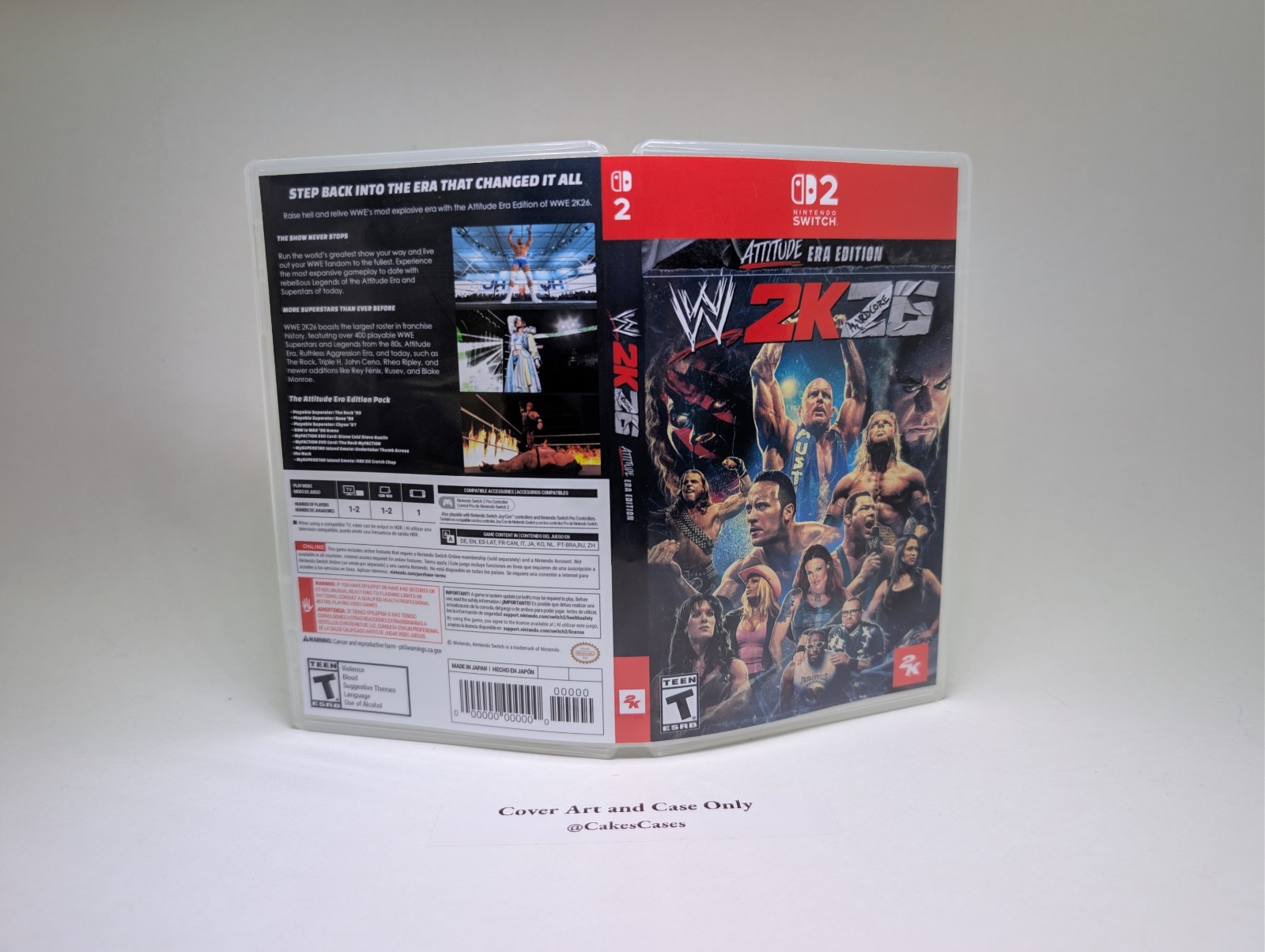 Replacement Case - NO GAME -WWE 2K26 Attitude Era - Switch 2 CLEAR CASE