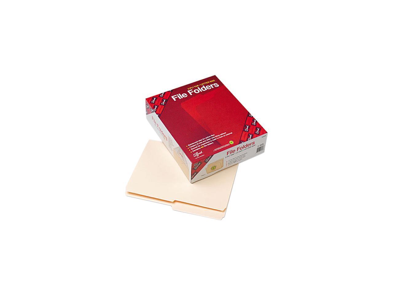 Smead 10326 Folders, 1/2 Cut Assorted, Reinforced Top Tab, Letter, Manila, 100/B