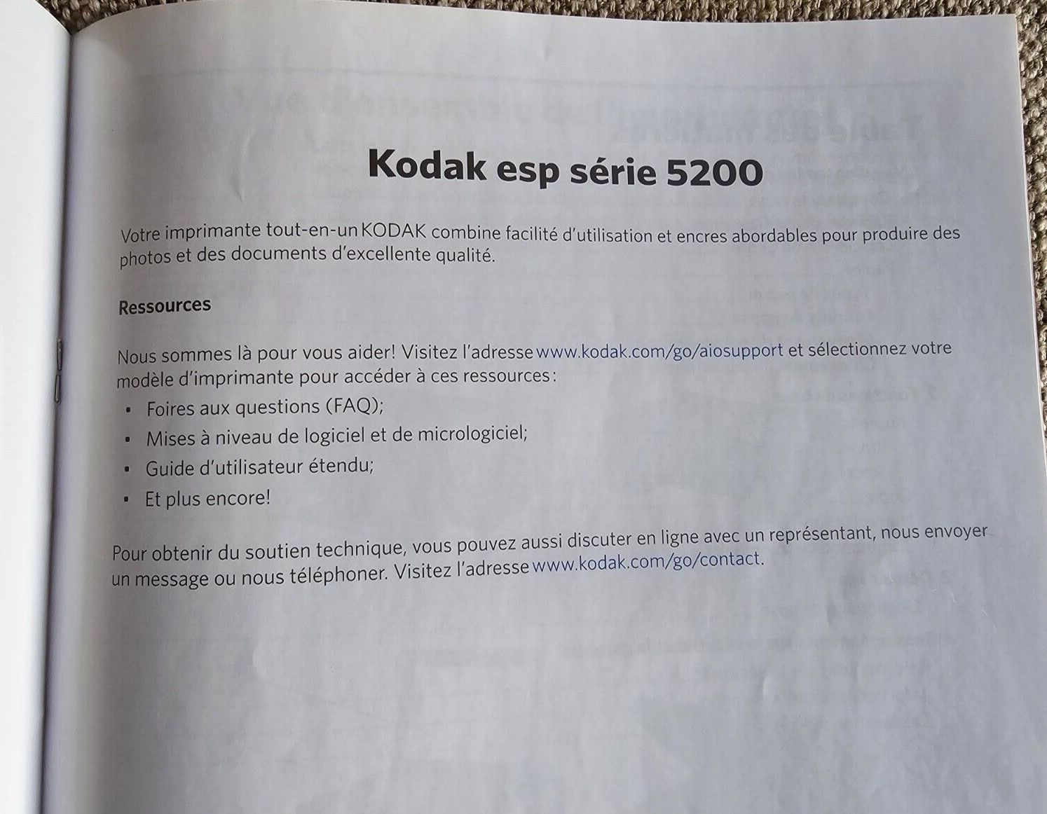 Kodak Printer ESP 5200 Series User Guide Manual and Start Here Guide Booklet