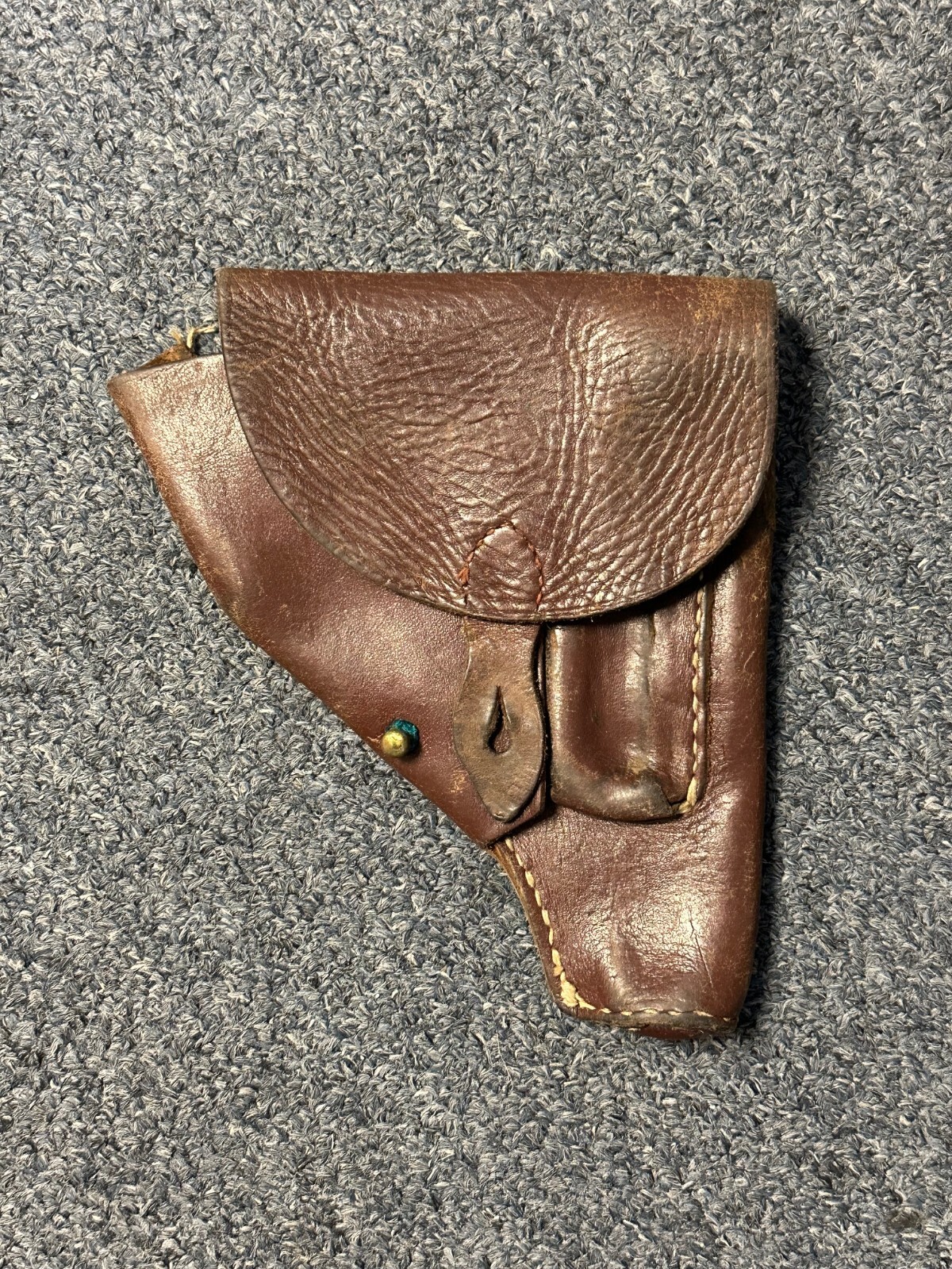 POLISH ARMY BROWN LEATHER HOLSTER FOR PA63 AND PA64 PISTOL 7 ROUND. SOLD AS IS.