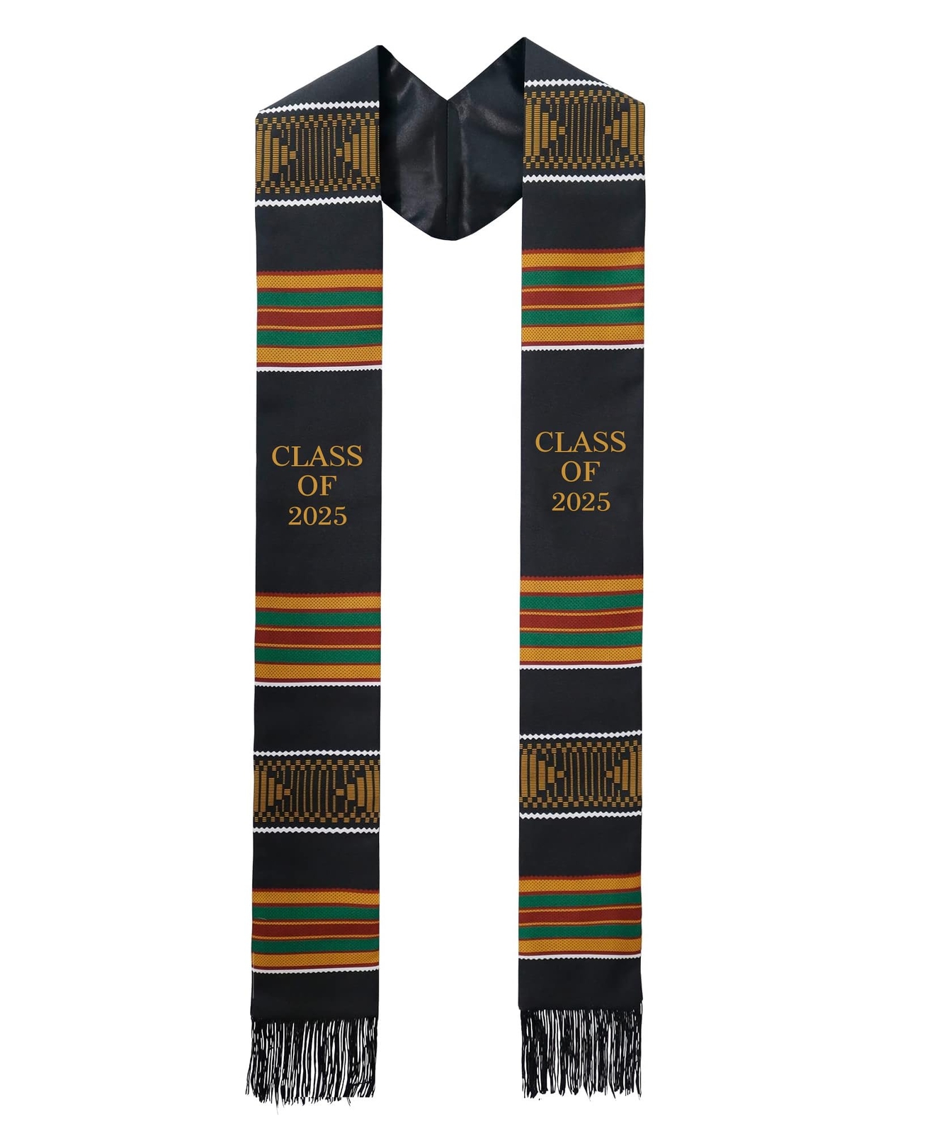 Class of 2025 Kente Graduation Stole Sash with Black Tassel match the graduat...