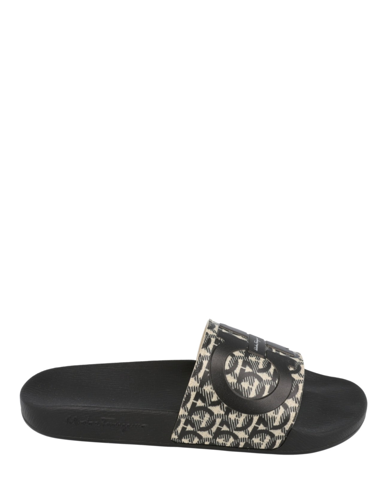 Ferragamo Mens Groovy Dual Gancini Slides