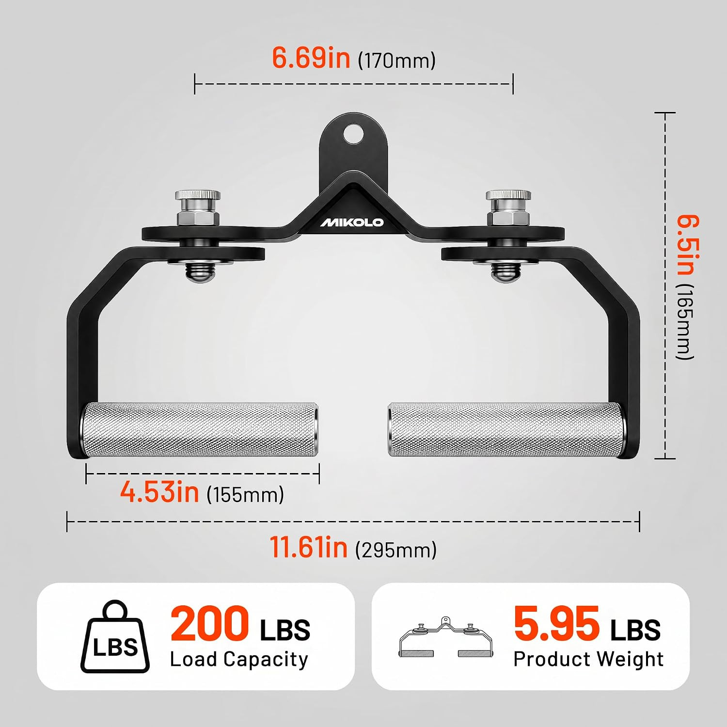 LAT Pull down Attachments with 360° Rotating Handles, LAT Pull down Bar