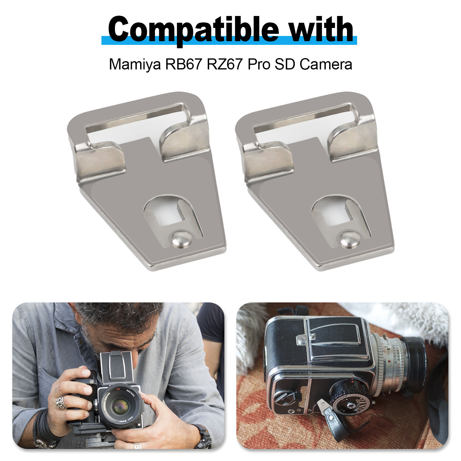 1 Pair Lugs Neck Shoulder Adapter Strap Clips For Mamiya RZ67 RB67 Pro SD Camera
