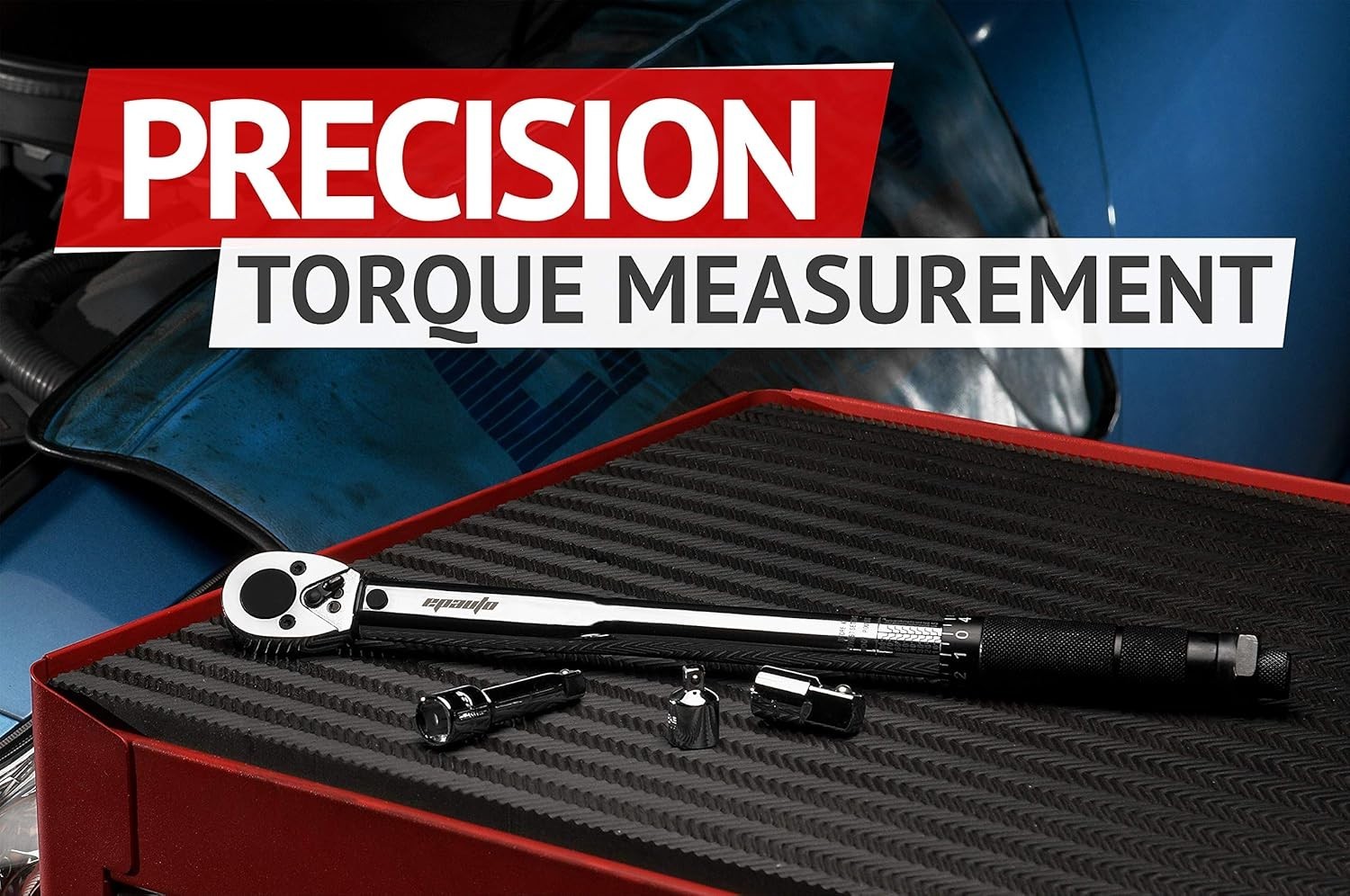 3/8 Inch Drive Click Torque Wrench 10-80 Ft Lb Adjustable Pro