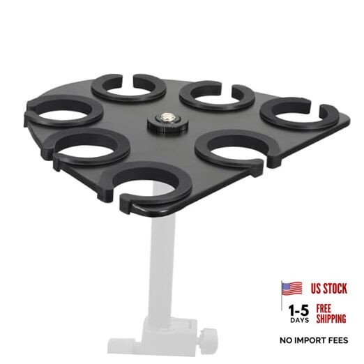 Multi Mic Holder for Wired and Wireless Mics, Organizes Up to 7 Mics,