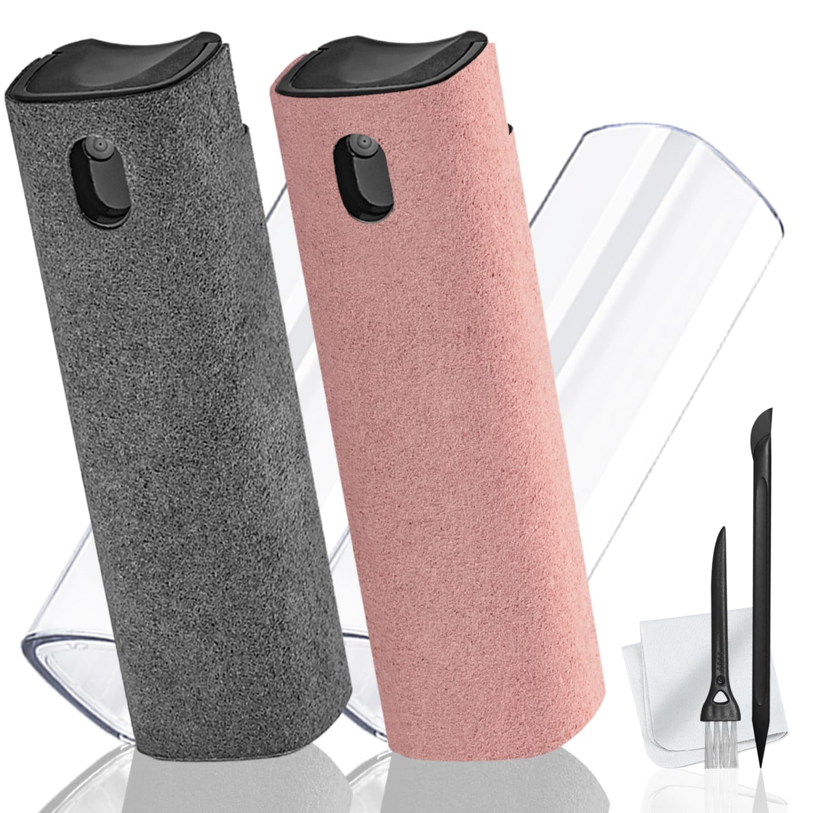 2 Pack Screen Cleaner Spray and Wipe for Laptop Monitor Car Grey Pink