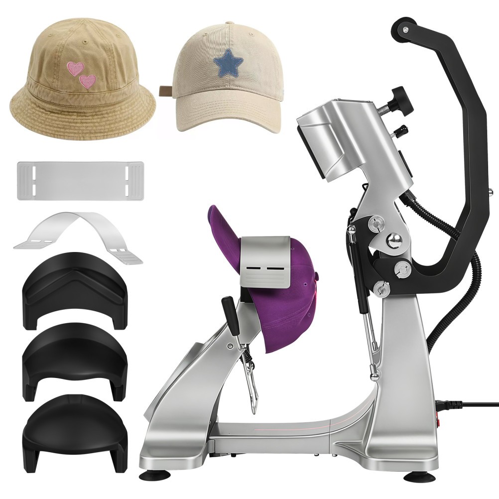 Automatic Double Heater Hat Cap Heat Press Machine w/ Auto Open Laser Alignment