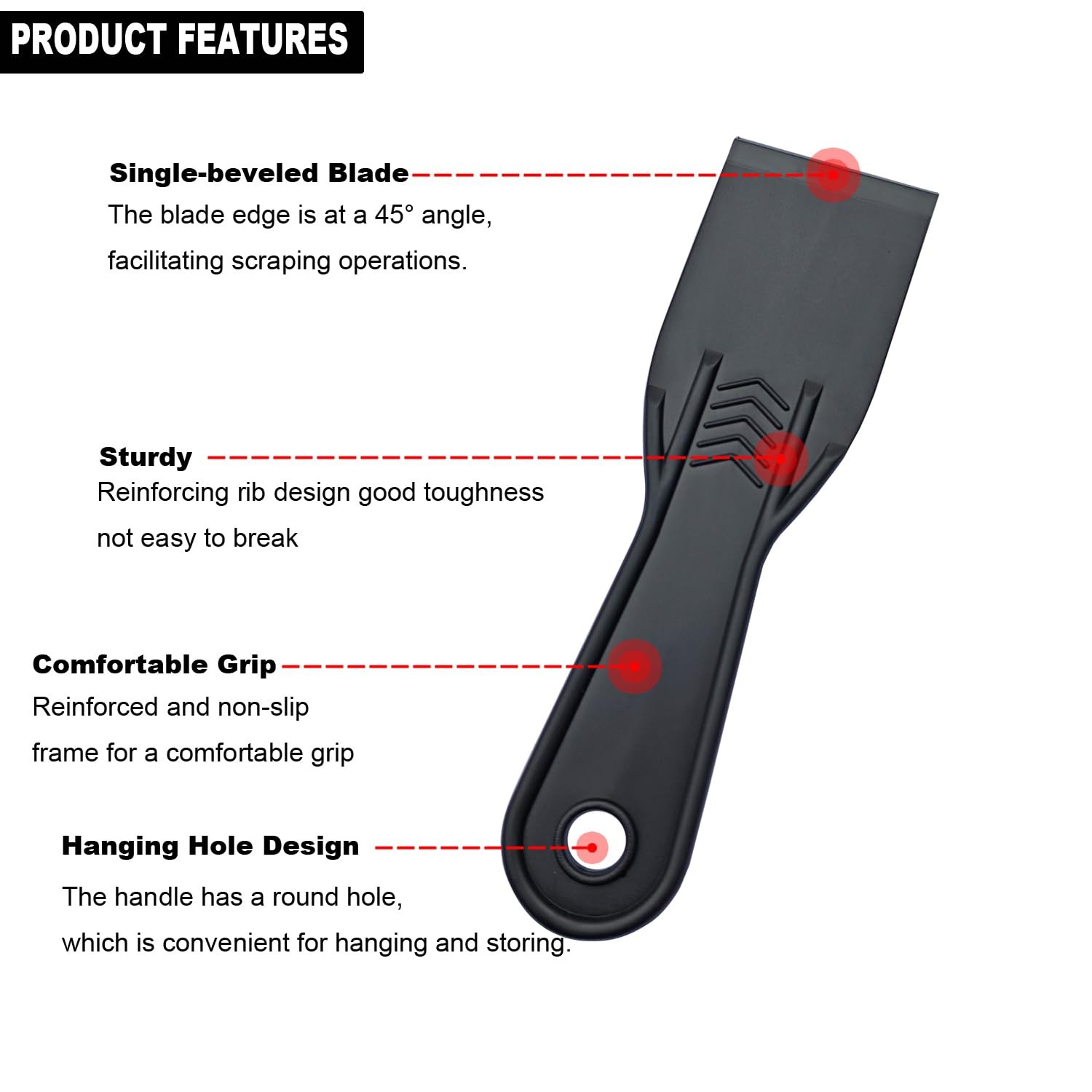 5 Pcs Plastic Putty Knife,2Inch Flexible Paint Scraper Tool for...