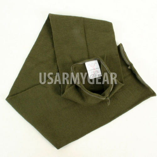 USA Made Army USMC Military Winter Neckwear OD Green Wool Double Knit 46" Scarf