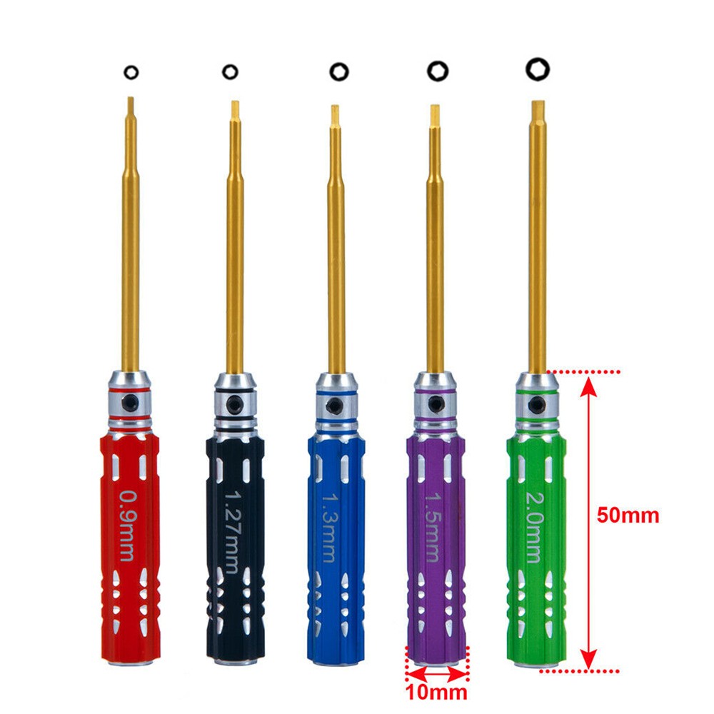 5X 0.9/1.27/1.3/1.5/2.0mm Hex Screw Driver Repair Set for for Rc car/Boat/Drone