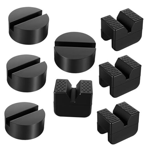 8 Pcs 2 Types Jack Stand Pads Adapter Universal Rubber Slotted Frame Rail