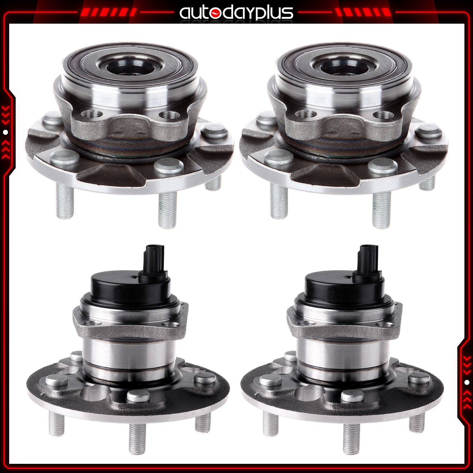 4 Pcs Front Rear Wheel Bearing Hub For Scion XB 2008 2009 2010-2015 Base 2.4L