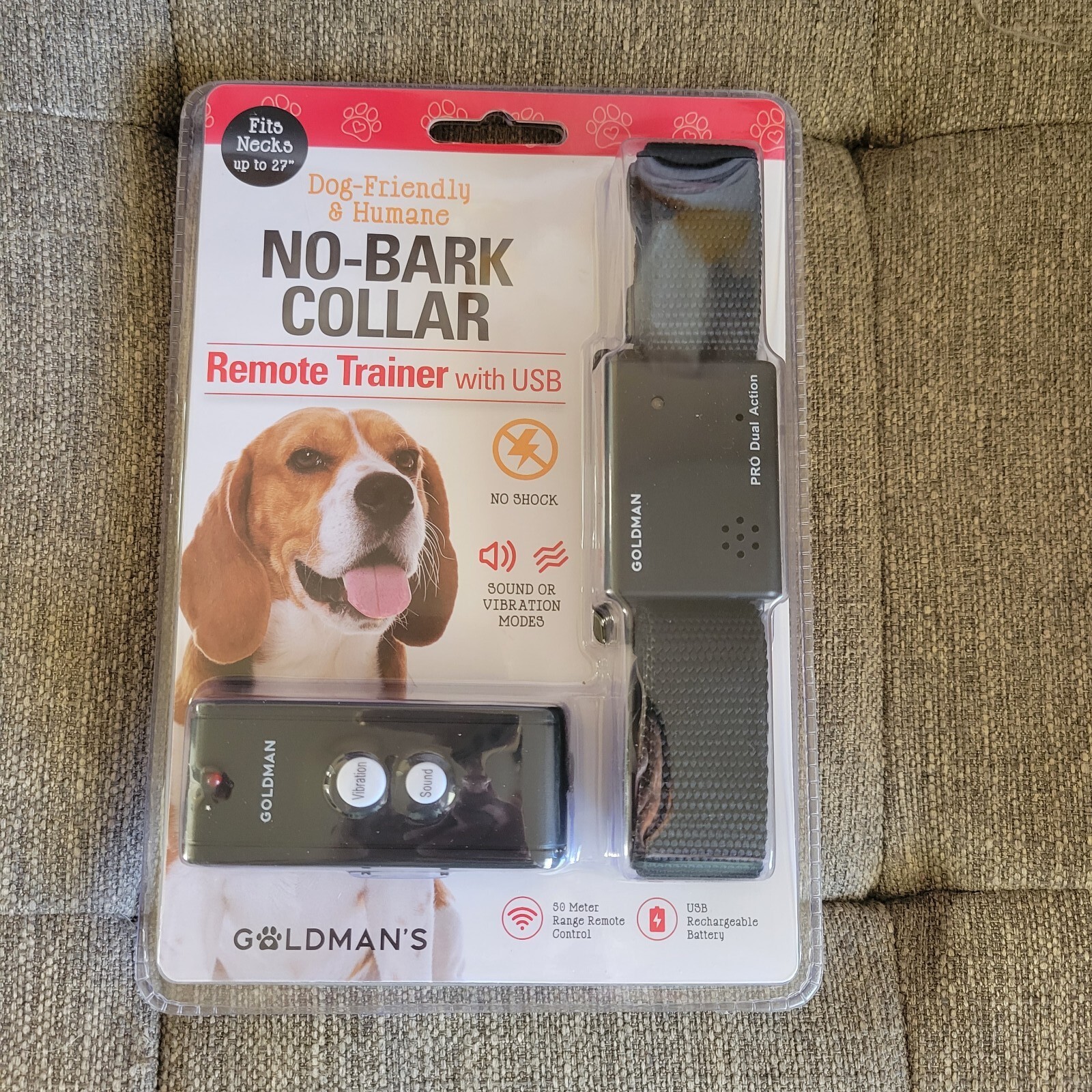Goldman No Bark Remote Dog Trainer Collar USB