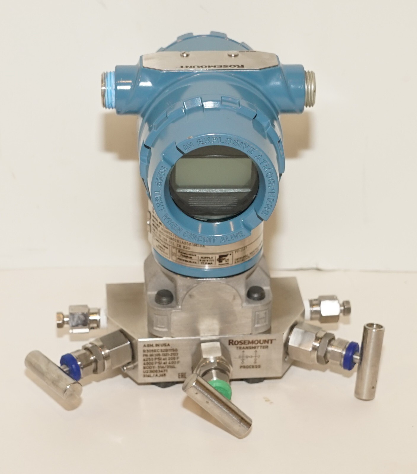 ROSEMOUNT 3051 3051CD3A02B1AS5E5M5RK COPLANAR PRESSURE TRANSMITTER R305 MANIFOLD