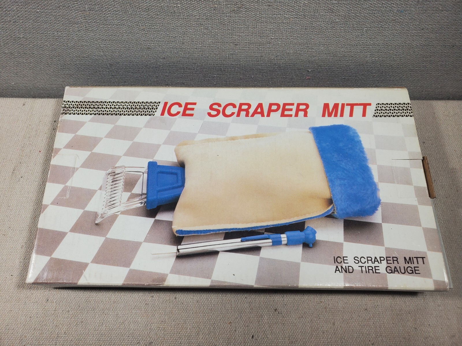 Ice Scraper Mitt / Glove & Tire Pressure Gauge - Blue