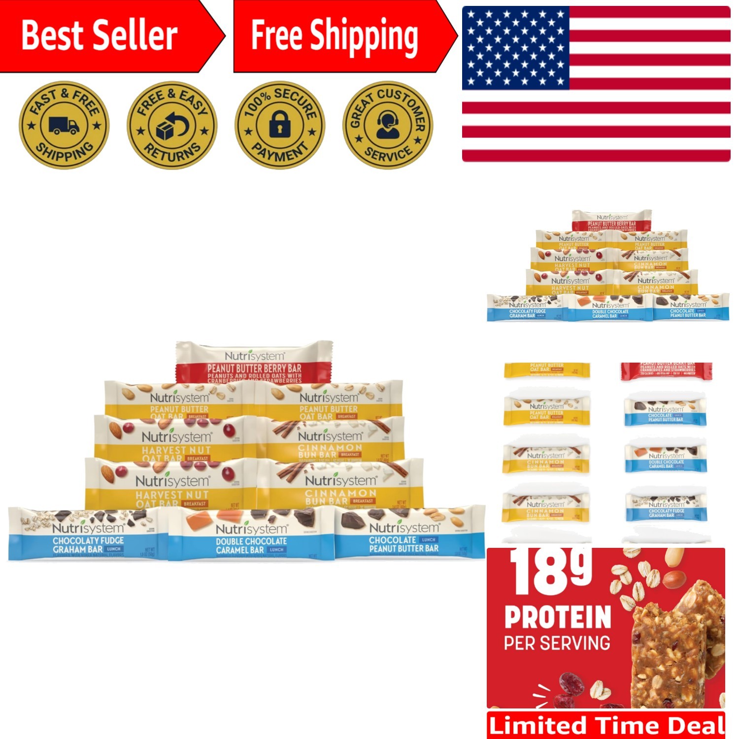 Indulge with 10 Flavors of Weight Loss Snack Bars - Breakfast & Lunch Pack