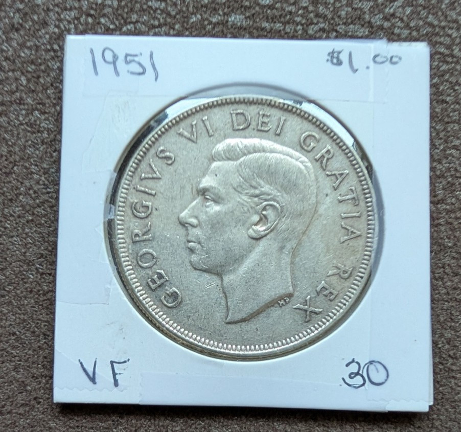 1953 LIGHTLY TONED- NICER GRADE CANADIAN SILVER DOLLAR COIN-MONEY