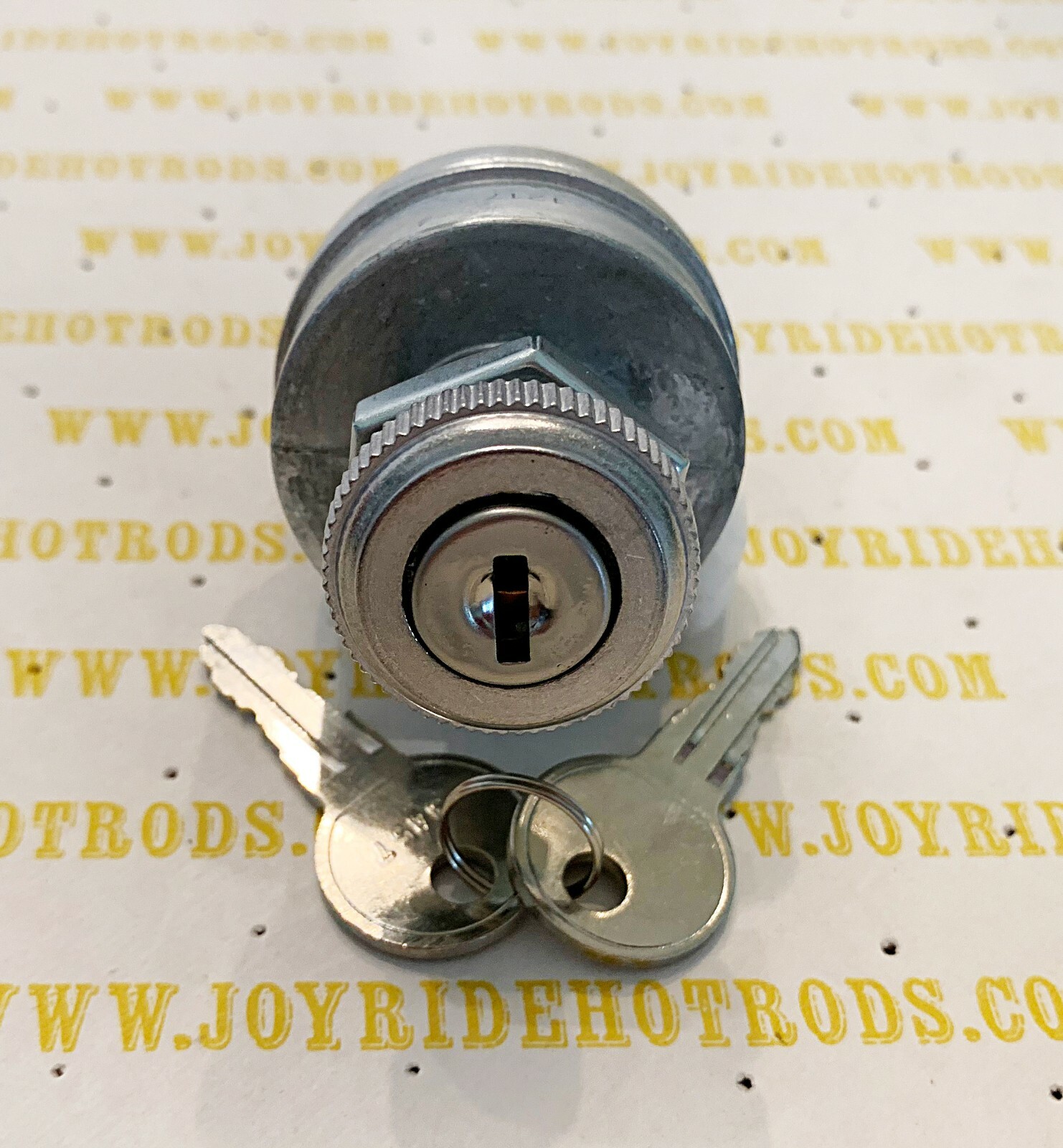 Custom, Hot Rod, Universal Keyed Ignition Switch With Ribbed Alum Bezel - 12V