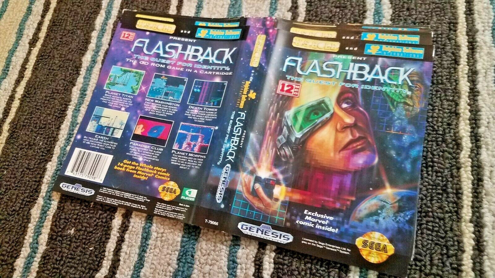 BOX ART ONLY Flashback Quest for Identity Original Sega Genesis Case Sleeve