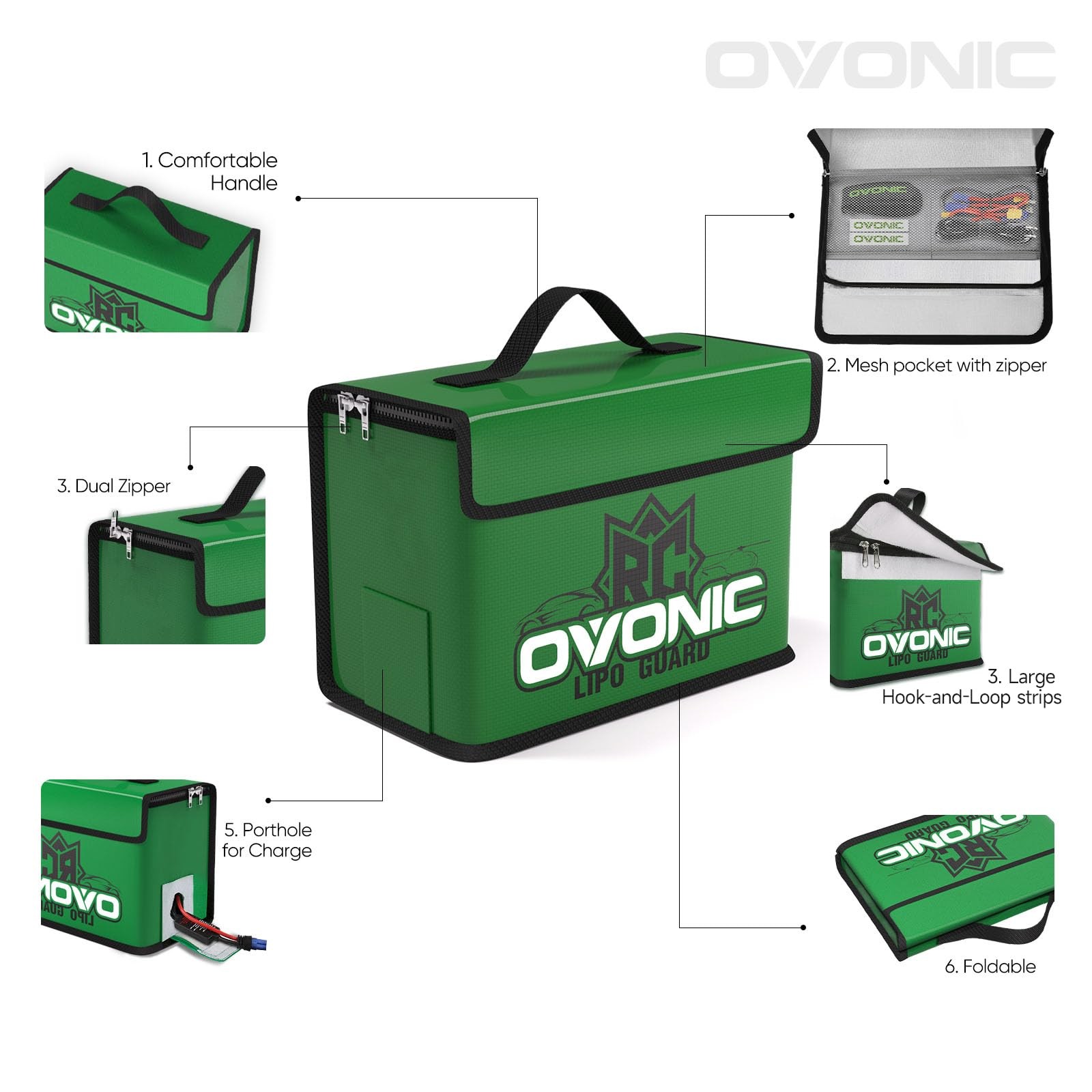 Lipo Safe Bag Fireproof Explosionproof Bag, Large Capacity for Lipo Battery C...