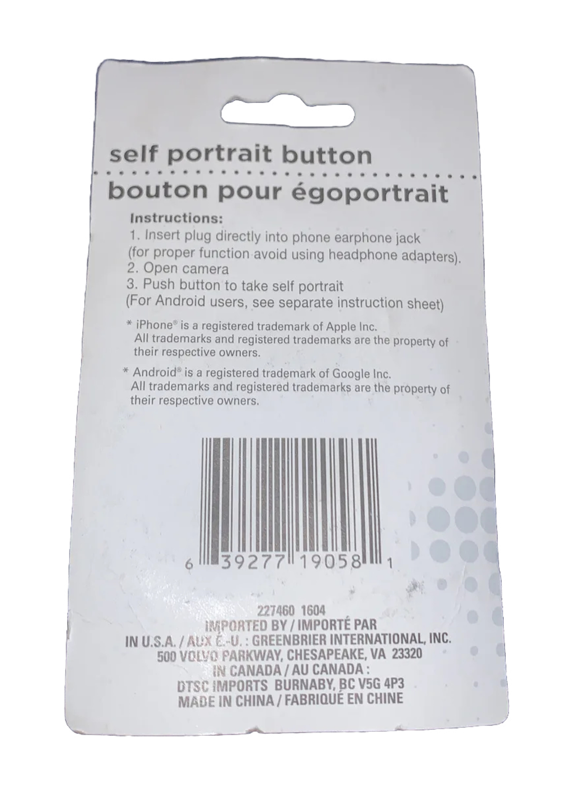 Self Portrait Button for Android and iPhones
