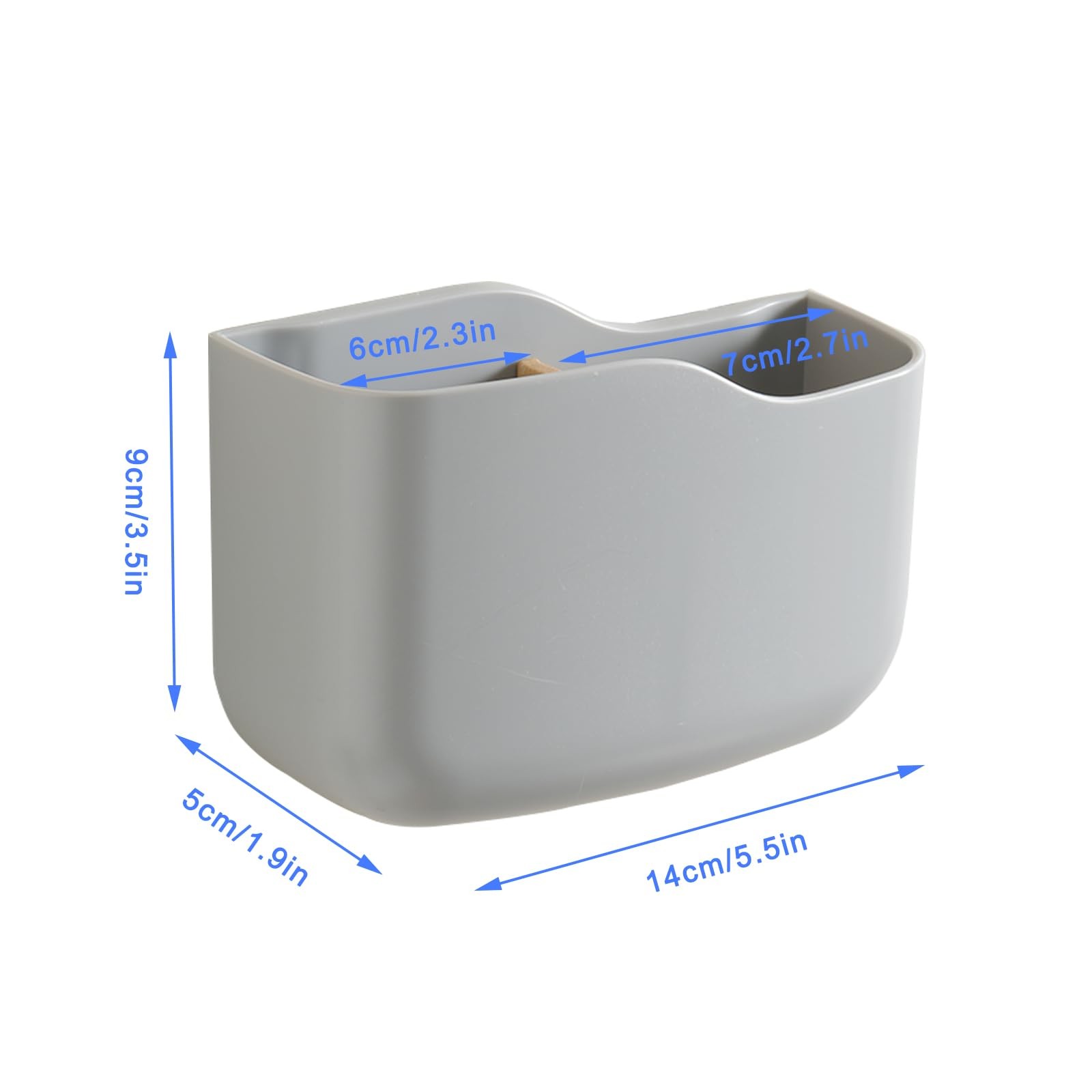 Wall Mount Remote Holder Organizer 2 Pack Gray Plastic Bedside Caddy