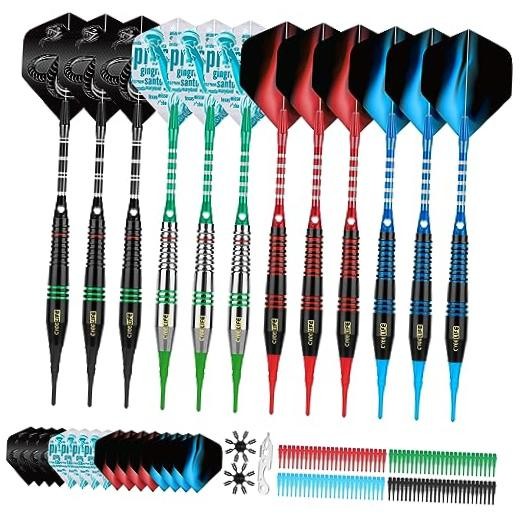Darts Plastic Tip - Soft Tip Darts Set - 12 Pcs 18 Gram with 4 Colors Premium