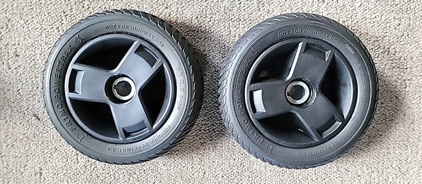 GoGo Traveller Elite 2 Rear Drive Wheels Mobility Pride PowerTrax 8 x 2.5 Pair 2