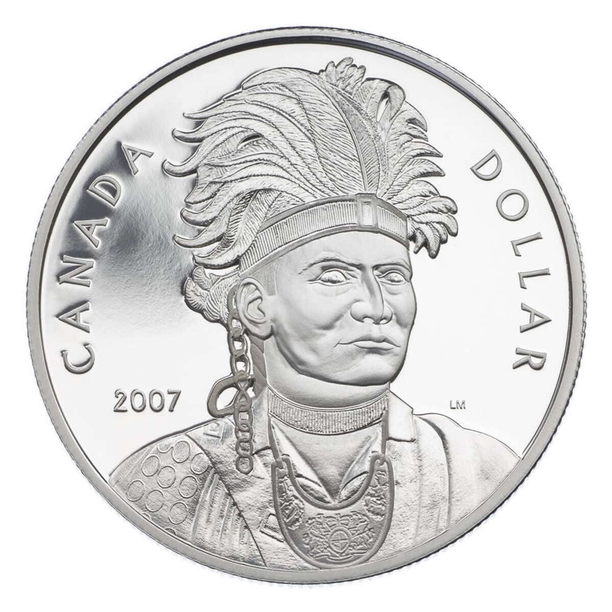 Canada 2007 Indian WAR CHIEF JOSEPH BRANT Thayendanegea $1 Silver Dollar PROOF