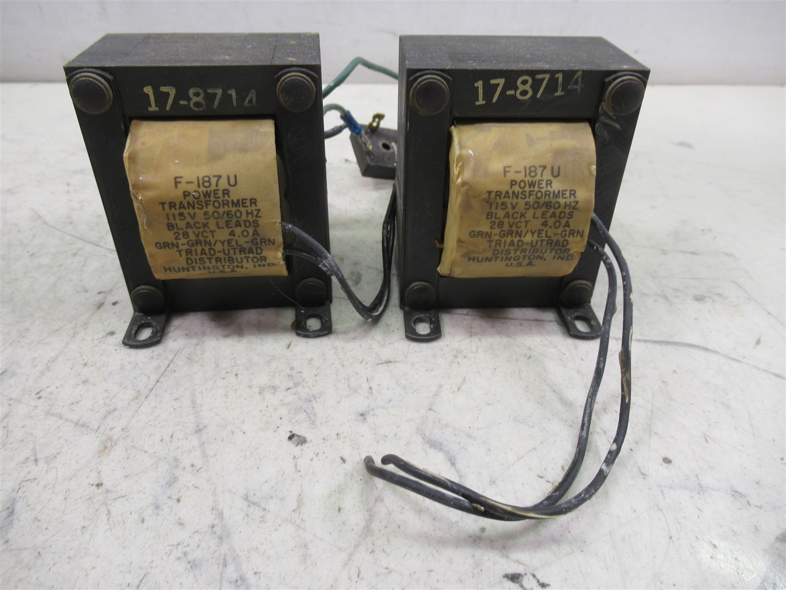 Lot of 2 Triad-Utrad F-187U Power Transformers 115V 50/60 Hz Chassis-Mount Power