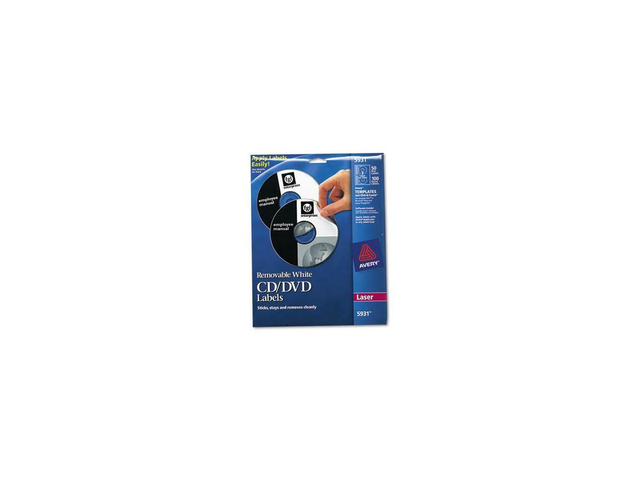 AVERY 5931 Matte White Removable CD Labels for Laser Printers