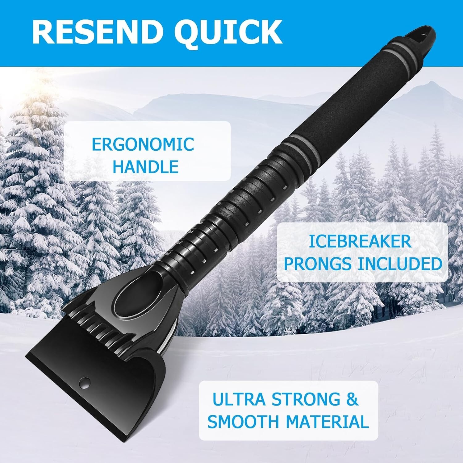 Eiskratzer Auto 60cm Scheibenkratzer Einziehbar Schaumgriff Frontscheibe C408