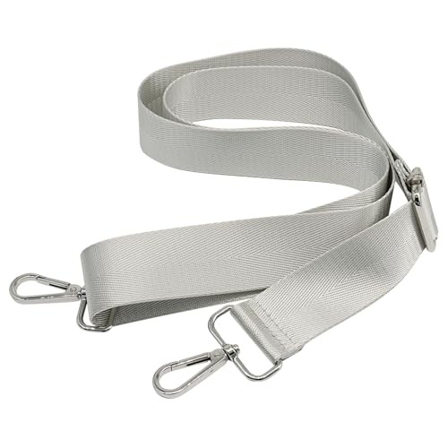 1.5 Inch Wide Shoulder Strap, Nylon Adjustable Shoulder Bag Belt Silver