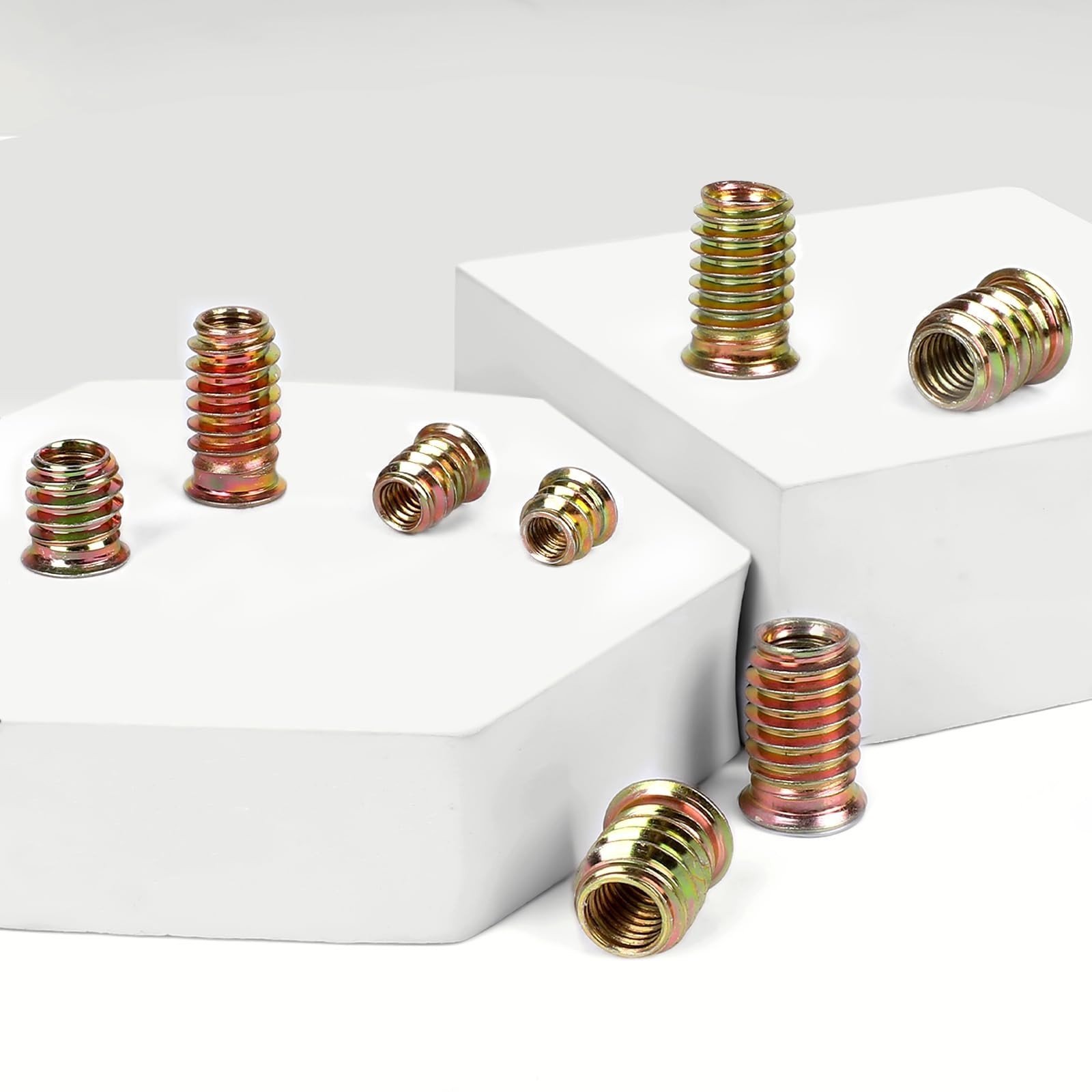 50 PCS M6-1.0 x 10mm Threaded Inserts for Wood Professional Threaded Insert N...
