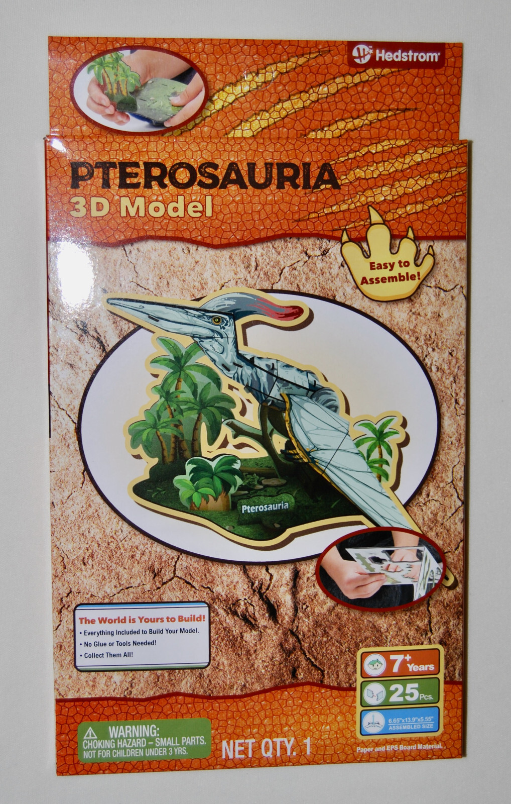 NIB Hedstrom Dinosaur 3-D Model Kit Ages 7+ Pterosauria 25pc