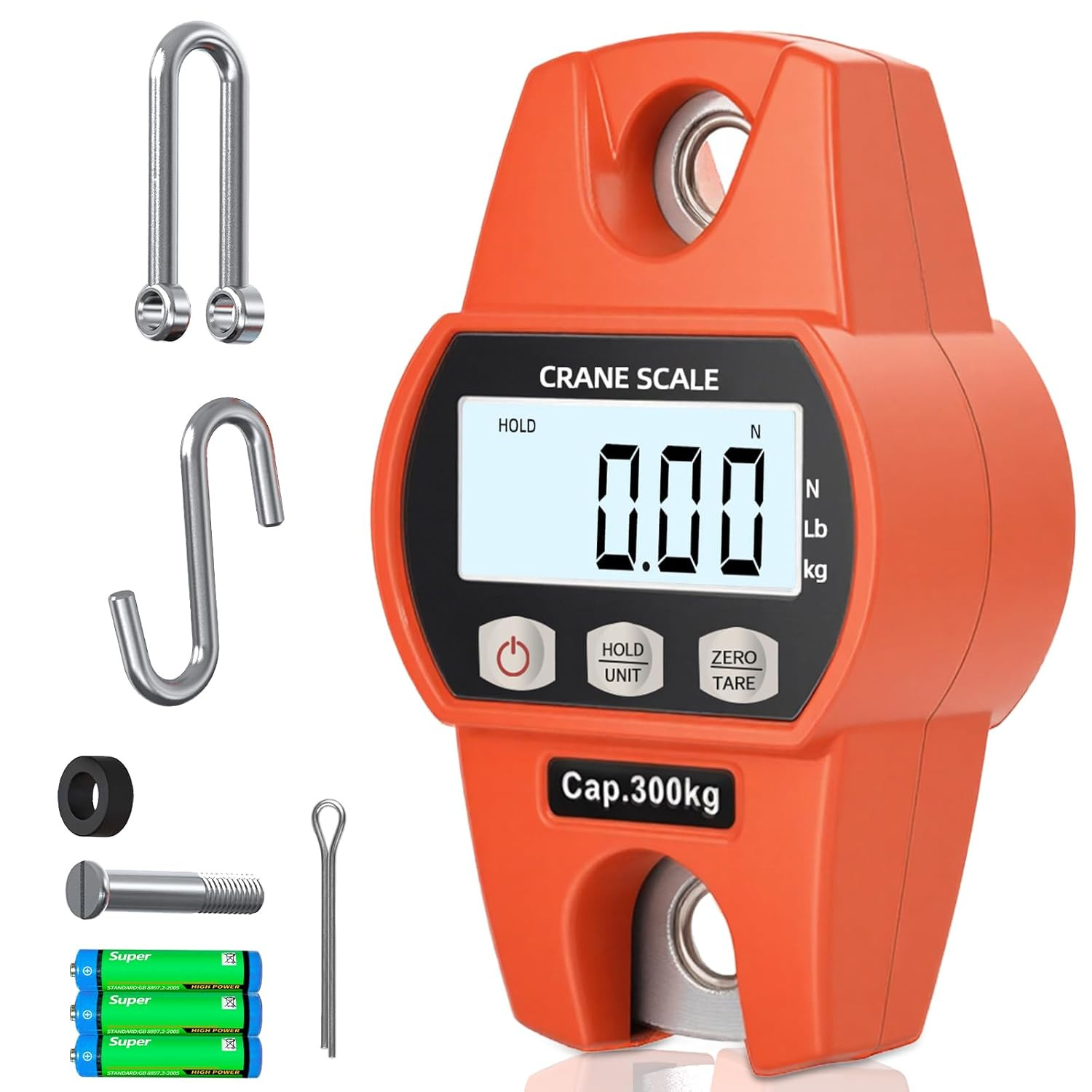 Digital Hanging Scale 660LB/300KG Handheld Mini Crane Scale Deer Hunting Scales