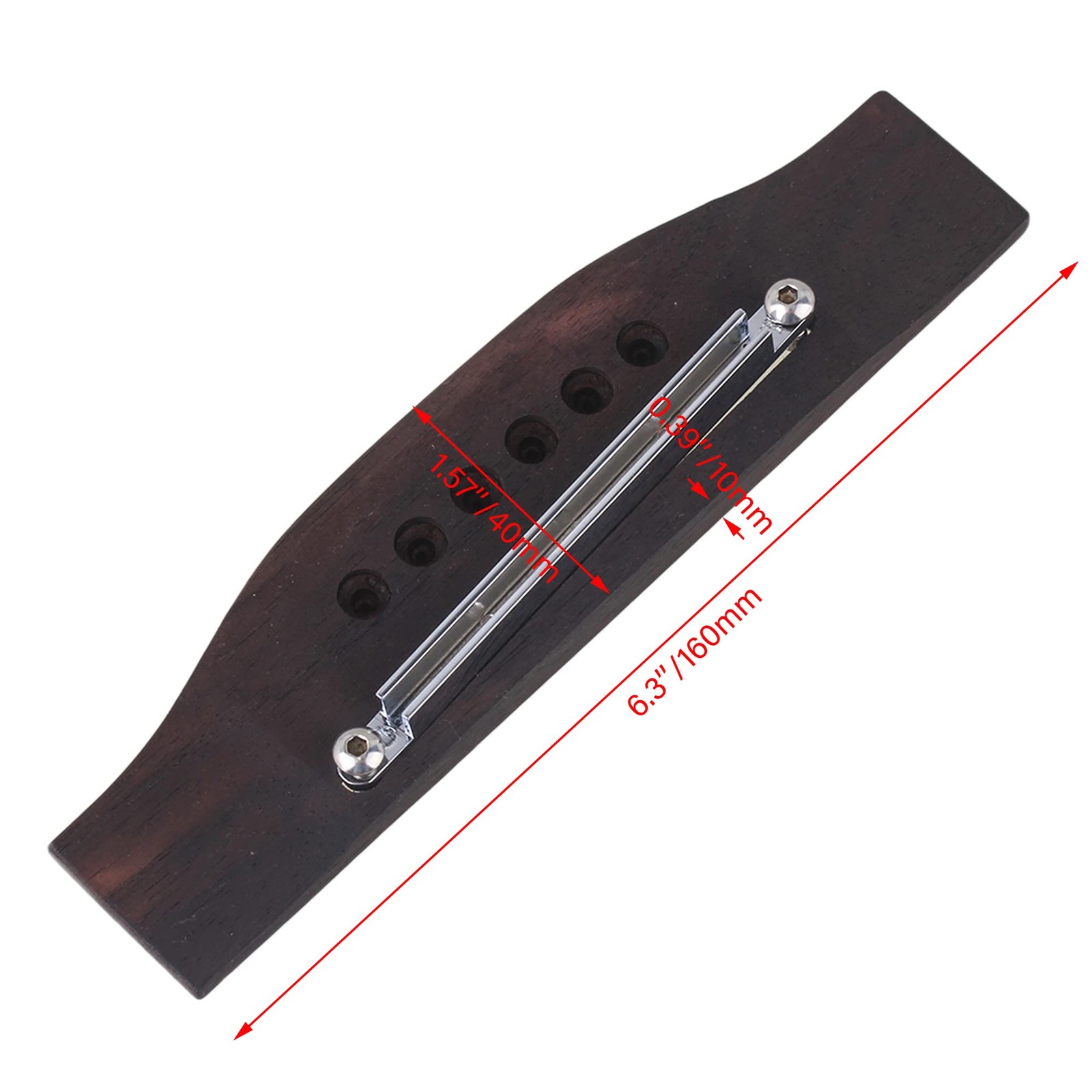 Acoustic Guitar Bridge Saddle Nut Set Rosewood 6 String Folk Replacement