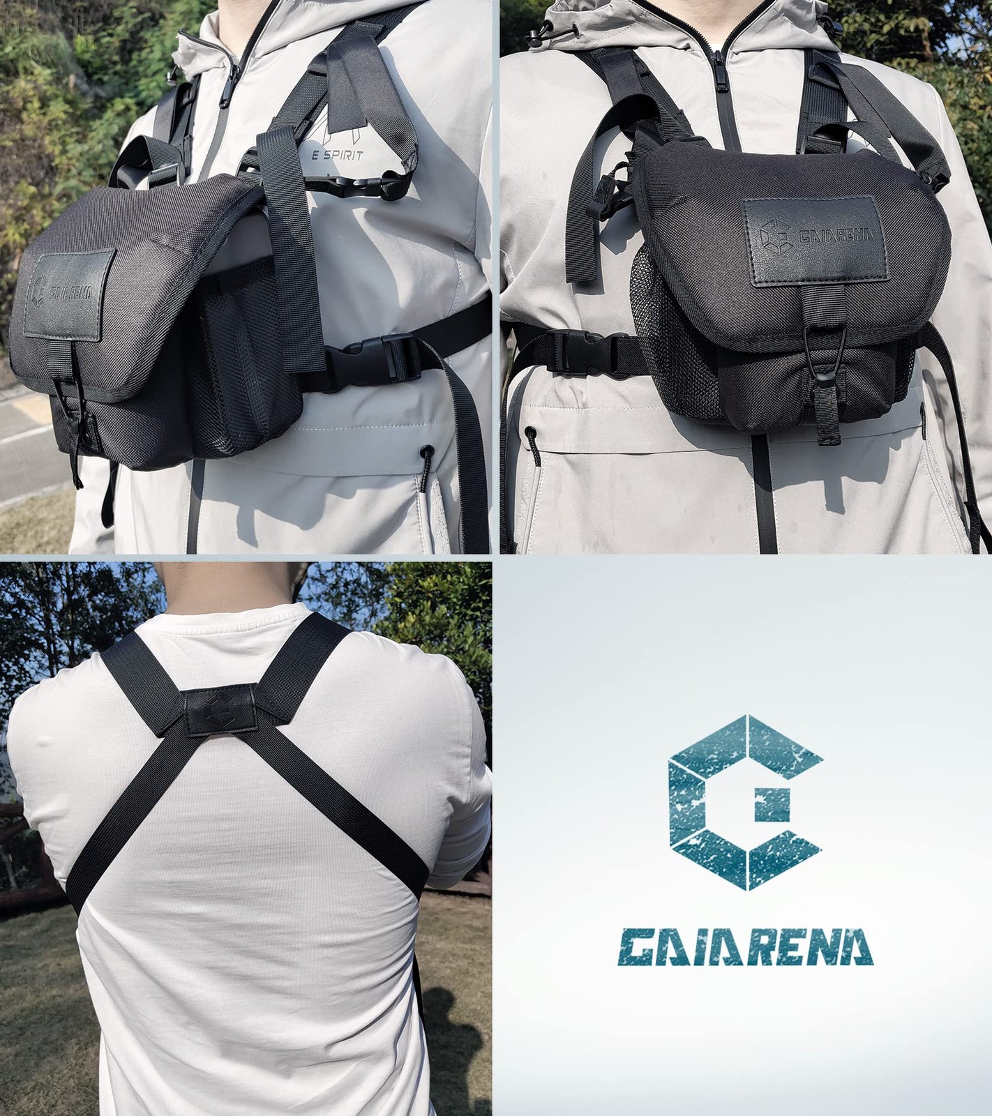 GAIARENA Binocular Harness Chest Pack, Mid Size - Regular Version, Black