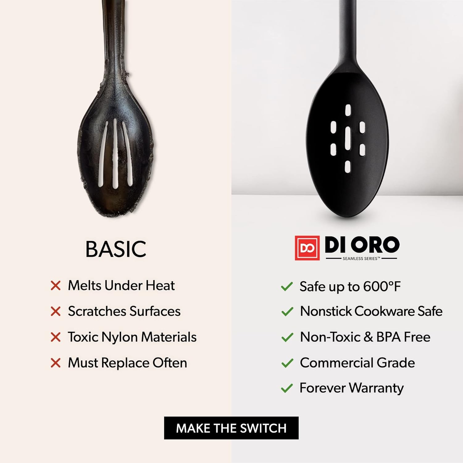 Silicone Ladle and Cooking Spoon Set—Large Kitchen Spoon Set