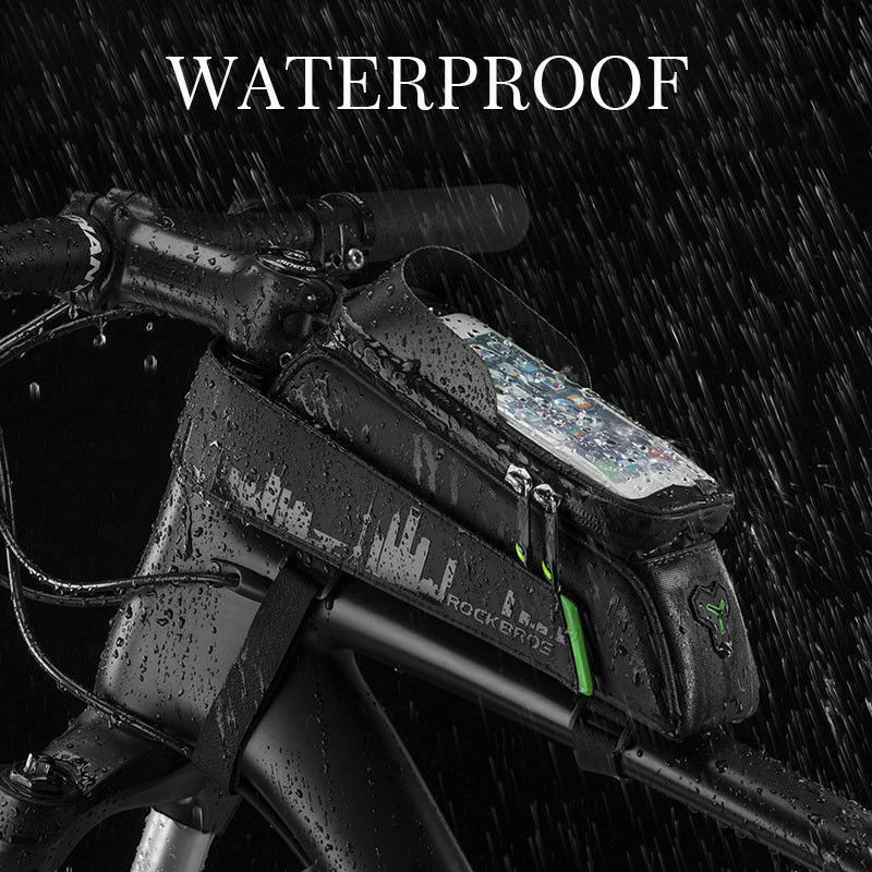 ROCKBROS Bike Large Capacity Waterproof Front Tube Bag 5.8/6INCH Phone Bag Black