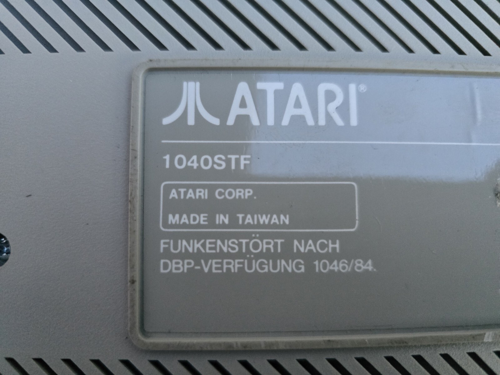 Atari 1040 STF Floppy, (Classic Computer) USA, Not Tested